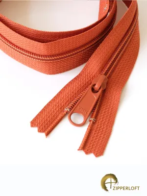 YKK #4.5 Heavy Duty Nylon Coil Purse Zipper (25") - 850 Sienna Orange
