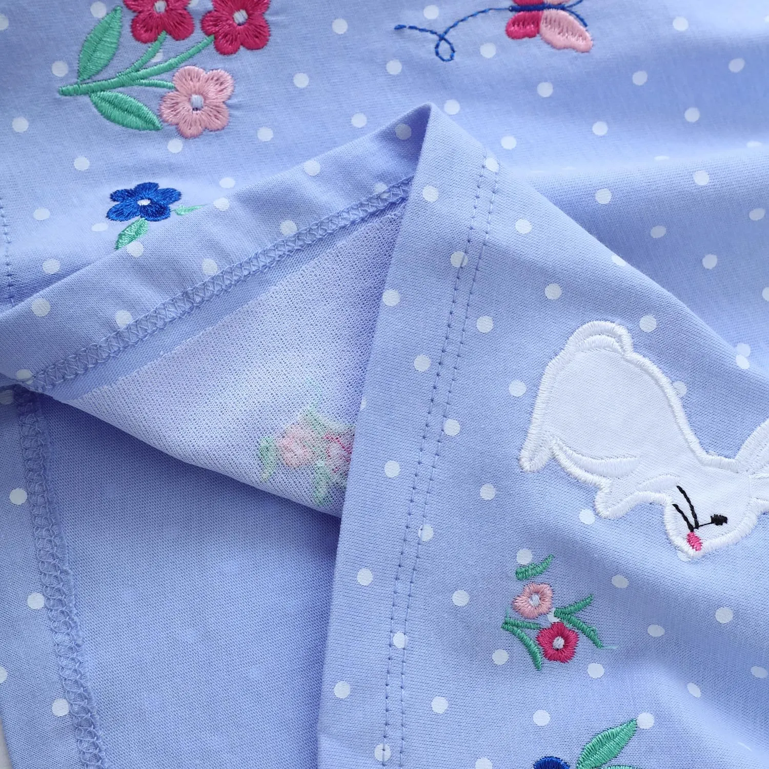 Youlebao Toddler Girls Cotton Embroidery Applique Short Sleeve Casual Dress