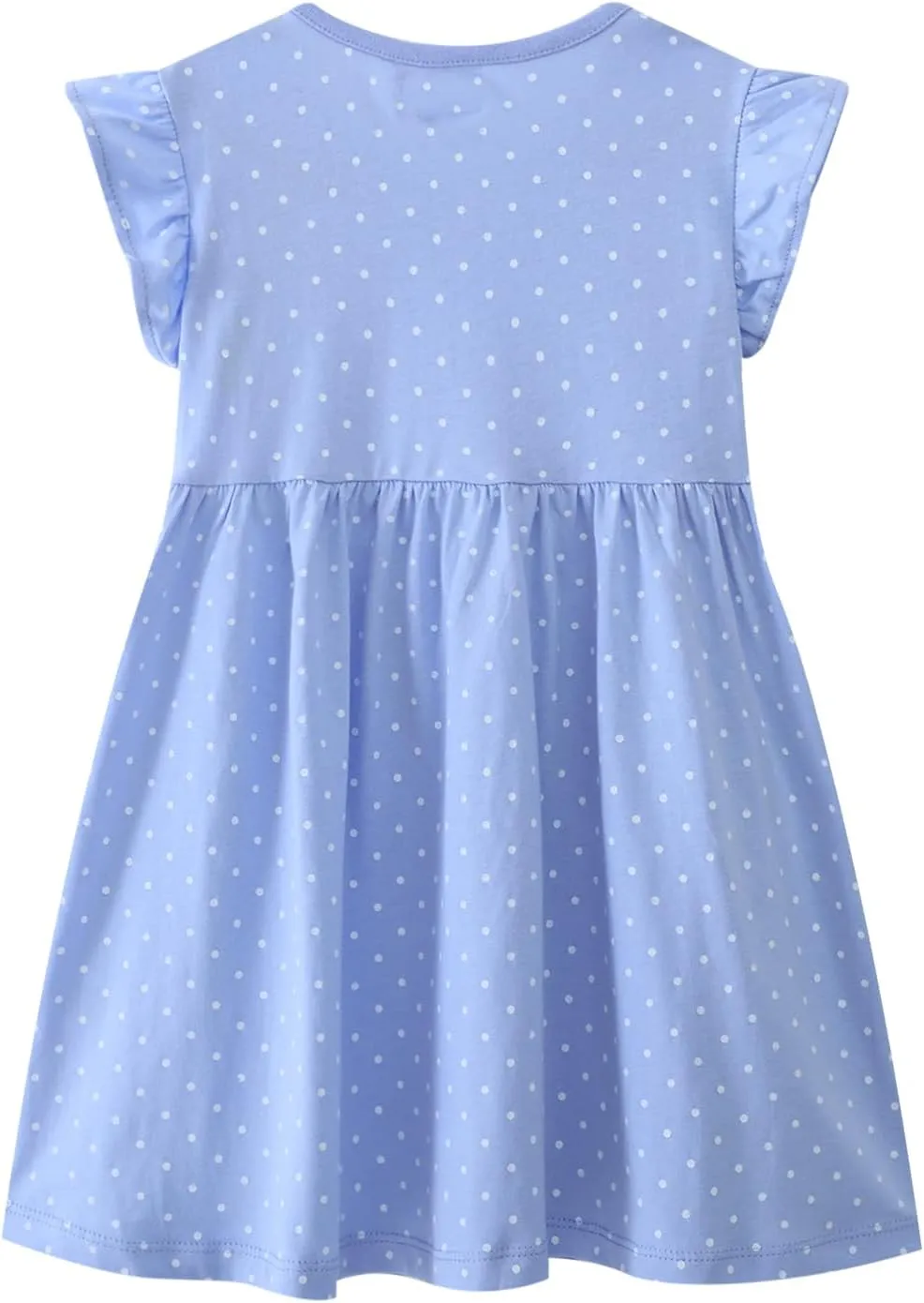 Youlebao Toddler Girls Cotton Embroidery Applique Short Sleeve Casual Dress