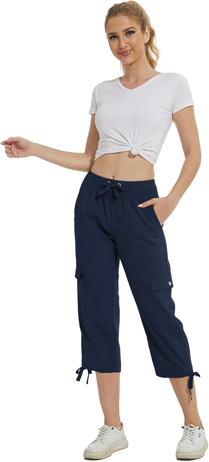 YuKaiChen Women's Capris Hiking Summer Pants Outdoor Athletic Casual with Pockets