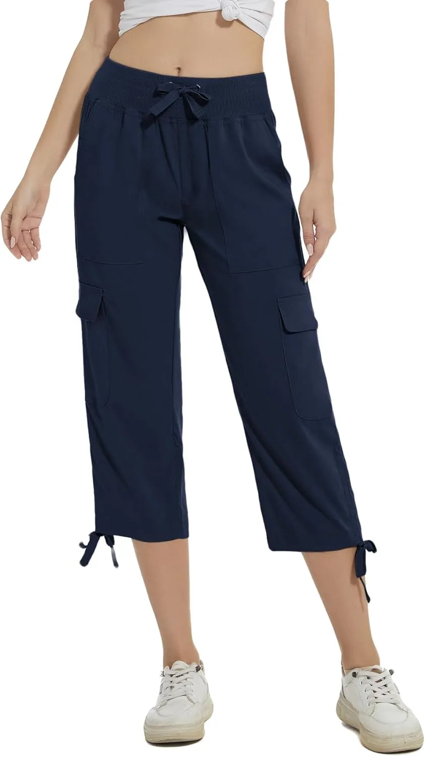 YuKaiChen Women's Capris Hiking Summer Pants Outdoor Athletic Casual with Pockets