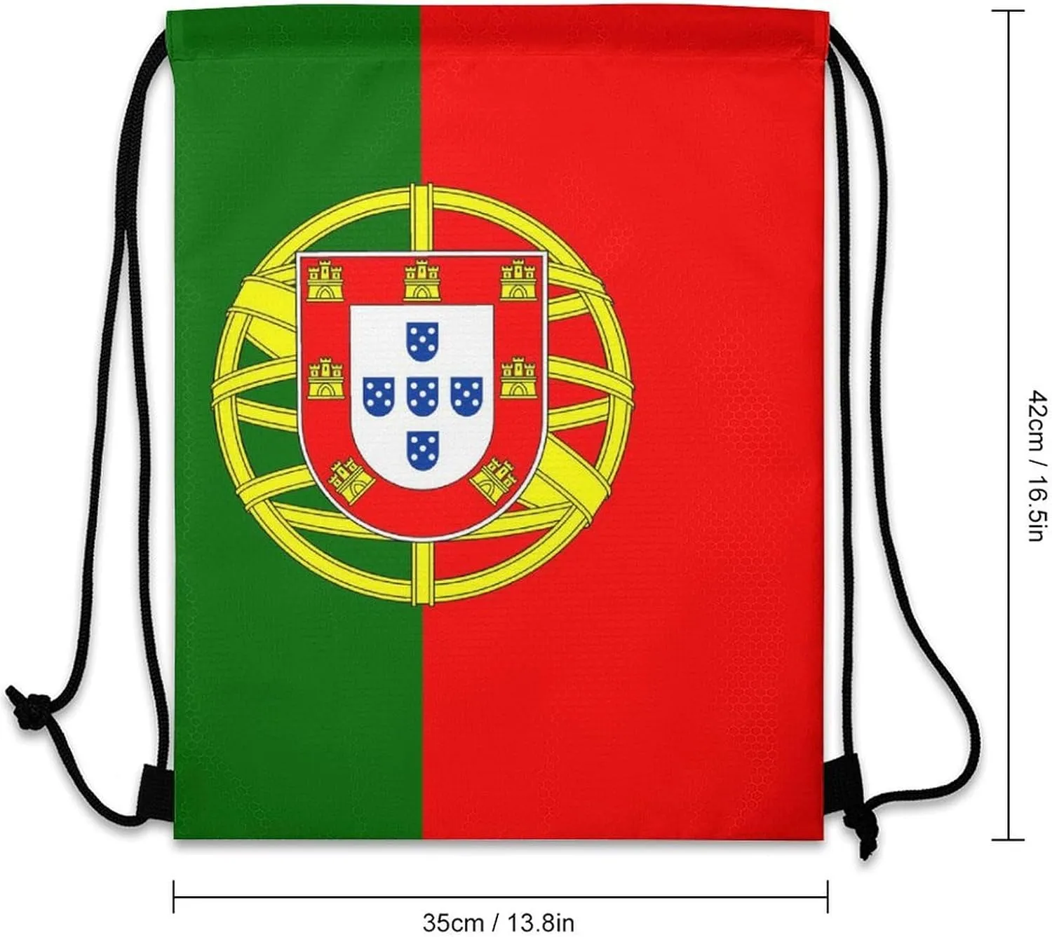 Zakqeik Portugal Flag Unisex Drawstring Backpack Bag Cute Sport Gym Dance Travel Pockets