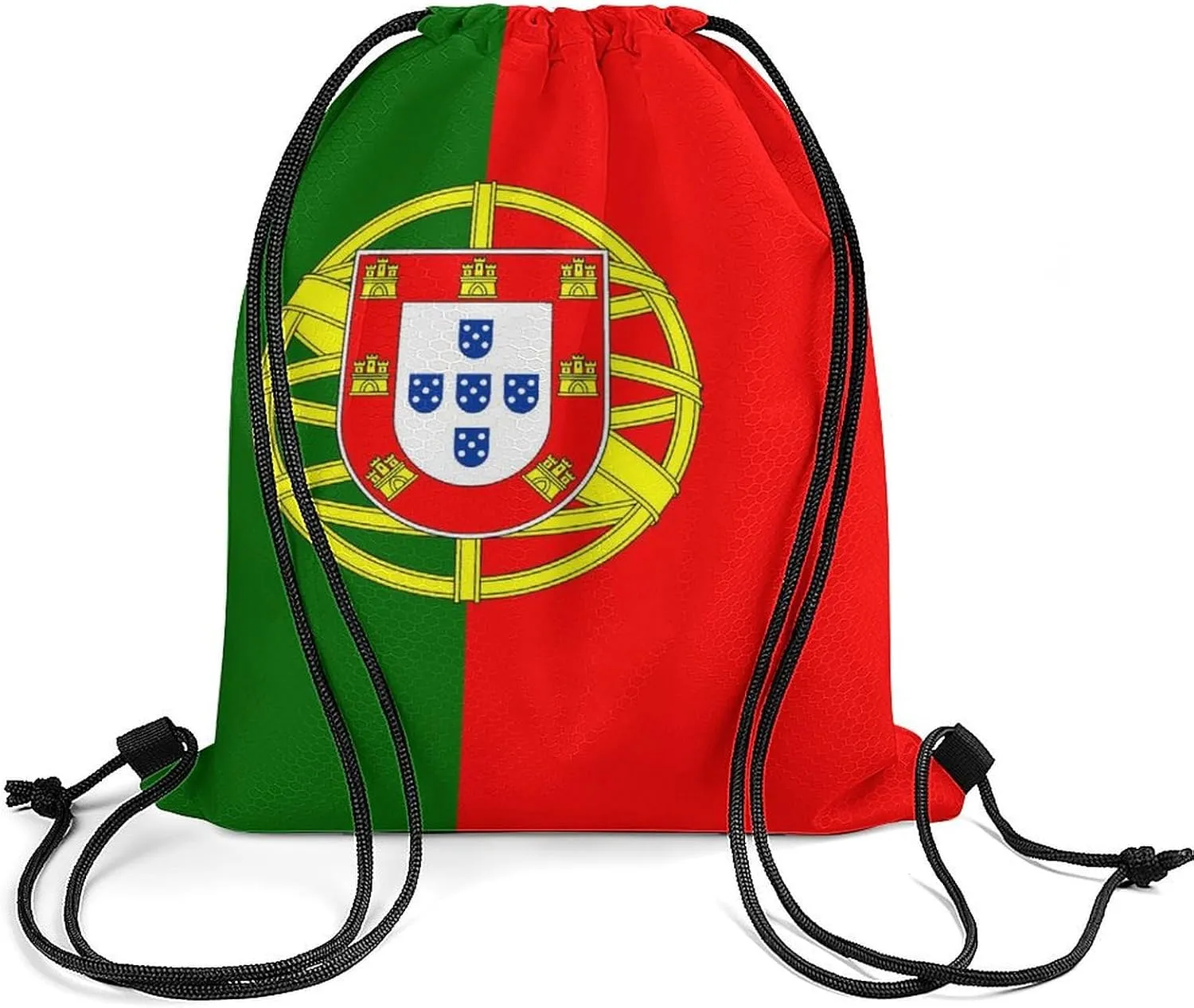 Zakqeik Portugal Flag Unisex Drawstring Backpack Bag Cute Sport Gym Dance Travel Pockets