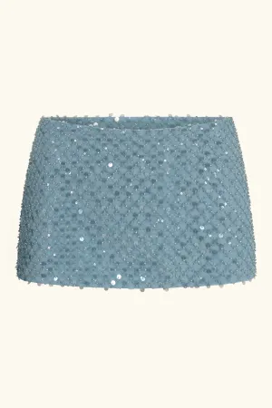 Zeïa Low Rise Mini Skirt ~ Aquamarine