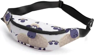Zipper Fanny Pack for Men Women Fashion Waist Bag Stylish Crossbody Bags with Adjustable Strap Sheep Travel Chest Bags Belt Bags for Running Hiking Workout Cycling